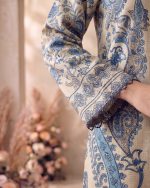 2 Piece Printed Beige Suit – Article 16 Front View