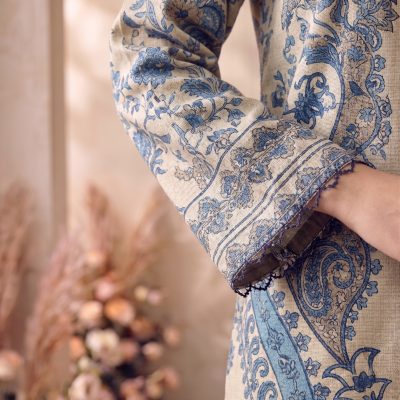 2 Piece Printed Beige Suit – Article 16 Front View