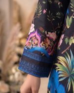 2 Piece Printed Black Suit – Article 8 Floral Print Detail
