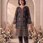 2 Piece Printed Charcoal Black Suit Article 6
