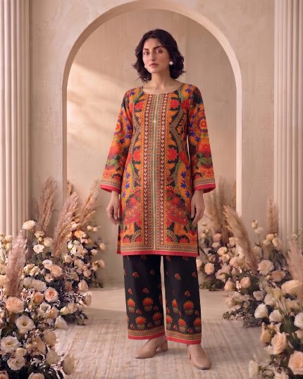 2 Piece Printed Maroon Suit Article 1