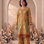 2 Piece Printed Mustard Suit Article 3