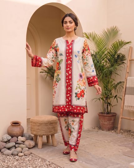 2 Piece Printed Beige Suit Article 21