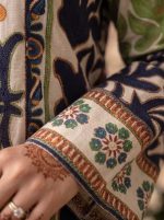 2 Piece Printed Off White Suit – Article 20 Print Detail