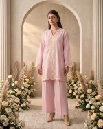 2 Piece Chikan Kari Baby Pink Suit Article 5