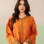 2 Piece Embroidered Orange Suit Article