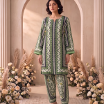 2 Piece Printed Green White Suit Article 15