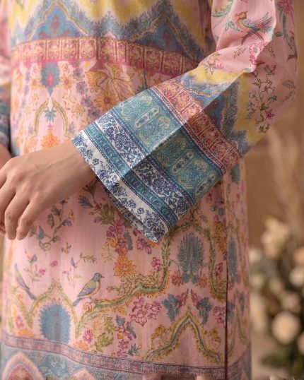 2 Piece Printed Light Pink Suit – Article 17 Print Detail