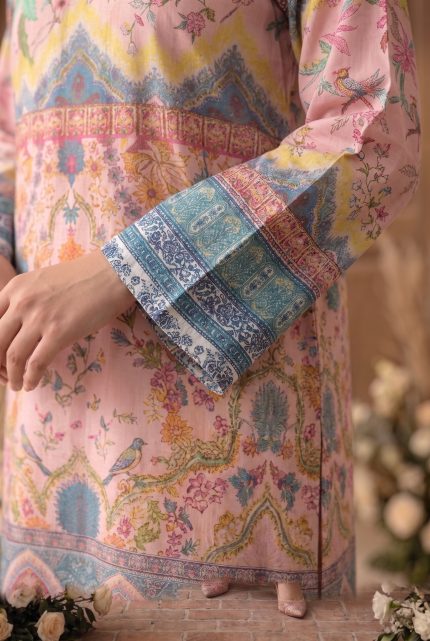 2 Piece Printed Light Pink Suit – Article 17 Print Detail