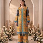 2 Piece Printed Mustard Suit Article 19
