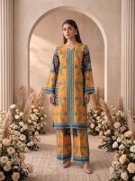 2 Piece Printed Mustard Suit Article 19