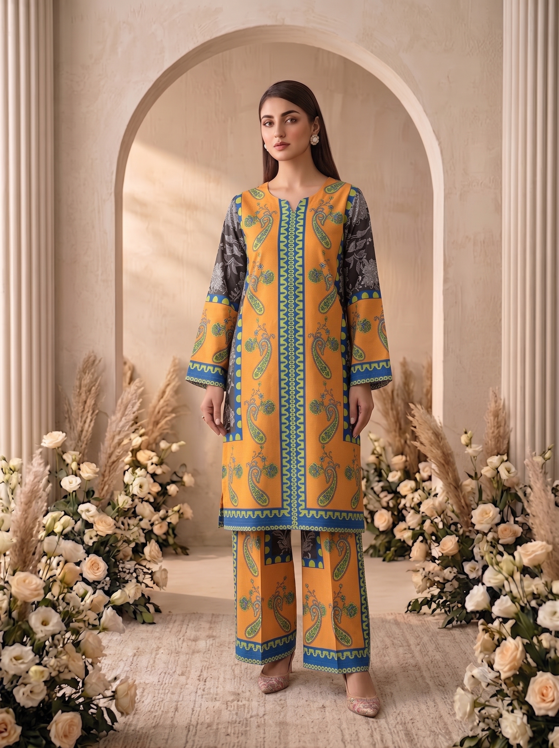 2pieces-printed-mustard-article-19 (1) 2 Piece Printed Mustard Suit Article 19