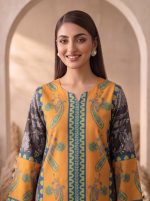 2 Piece Printed Mustard Suit – Article 19 Front View