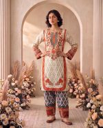 2 Piece Printed Off White Suit Article 13