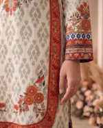 2 Piece Printed Off White Suit – Article 13 Front View