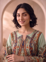 2 Piece Printed Sea Green Suit – Article 14 Print Detail